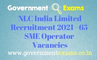NLC India Limited SME Operator Recruitment 2021