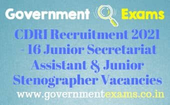 CSIR CDRI Jr Secretariat Assistant Stenographer Recruitment 2021