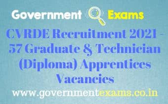 DRDO CVRDE Graduate Diploma Apprentices Recruitment 2021