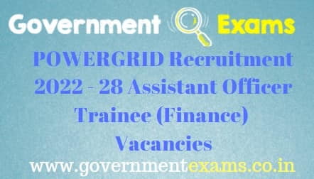 POWERGRID Assistant Officer Trainee Finance Recruitment