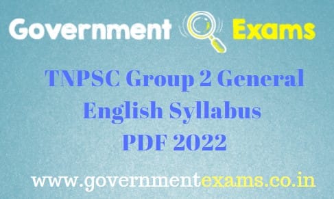 TNPSC Group 2 General English Syllabus 2022