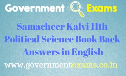 Samacheer Kalvi 11th Political Science Book Back Answers in english