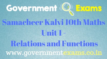 Samacheer Kalvi 10th Maths Unit 1 Relations and Functions