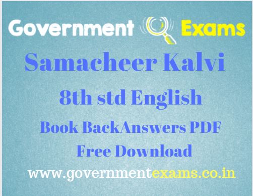 8th Std English Book Back Answers Government Exams