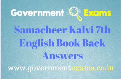 Samacheer Kalvi 7th English Book Back Answers