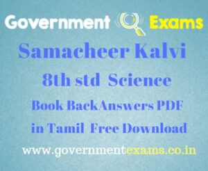 8th std Science Book Back Answers in Tamil