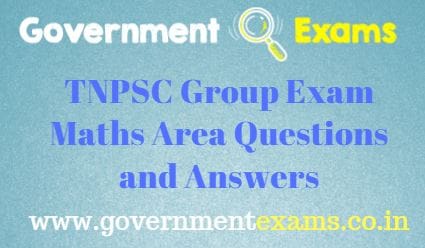 TNPSC Group Exam Maths Area Questions and Answers