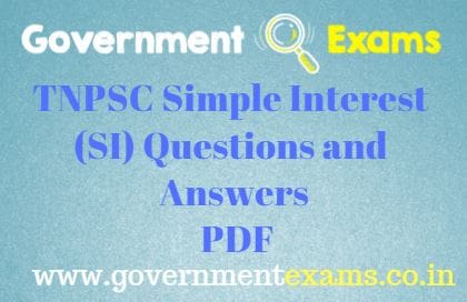 TNPSC Simple Interest Questions and Answers PDF