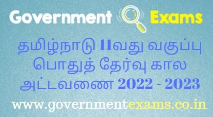 TN 11th Public Exam Time Table 2022 to 2023