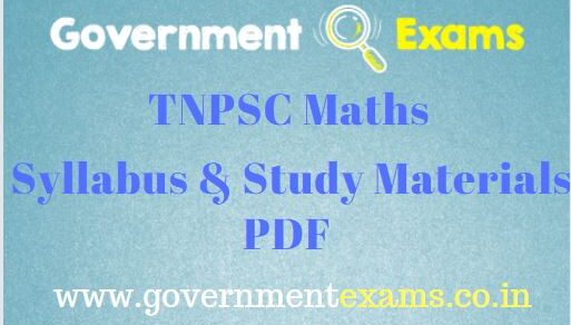 TNPSC Maths Study Materials PDF