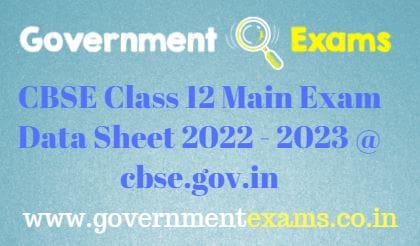 CBSE Class 12 Date Sheet 2023 cbse.gov.in
