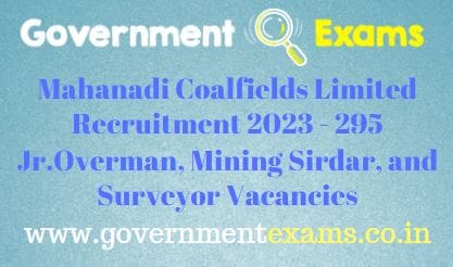 MCL Jr Overman Mining Sirdar Surveyor Recruitment 2023