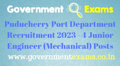 Puducherry Port Department Junior Engineer Recruitment 2022