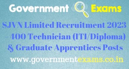 SJVN Himachal Pradesh 400 Apprentice Recruitment 2023