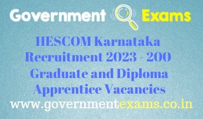 HESCOM Karnataka Graduate Diploma Apprentice Recruitment 2023