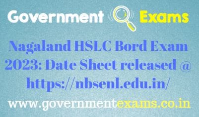 NBSE HSLC Board Exam Routine 2023
