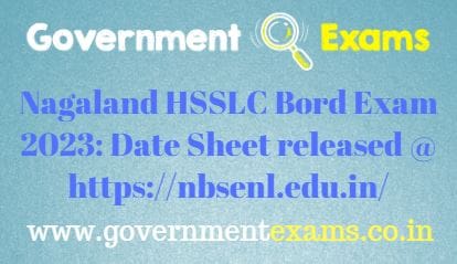 NBSE HSSLC Board Exam Routine 2023