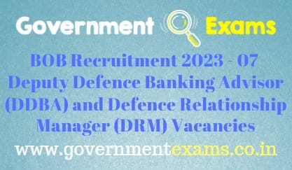 BOB DDBA DRM Recruitment 2023