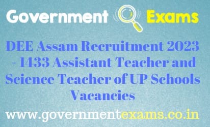 DEE Assam Assistant Science Teacher Recruitment 2023