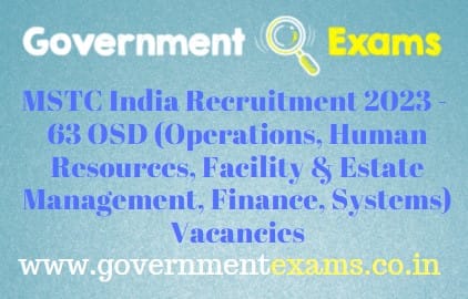 MSTC Limited OSD Recruitment 2023