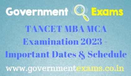 TANCET MBA MCA Examination 2023