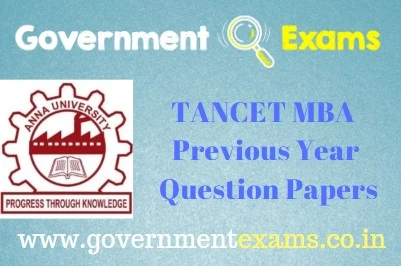 TANCET MBA Previous Year Question Paper
