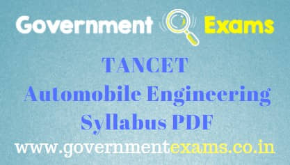 TANCET Automobile Engineering Syllabus PDF