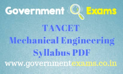 TANCET Mechanical Engineering Syllabus PDF