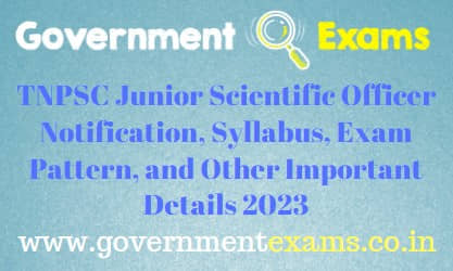 TNPSC JSO Syllabus and Exam Pattern 2023