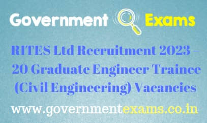 RITES Ltd Graduate Engineer Trainees Recruitment 2023