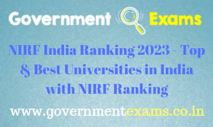 University Ranking in India 2023 NIRF
