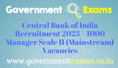 Central Bank of India Managers Recruitment 2023
