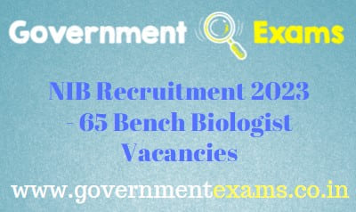 NIB Bench Biologist Recruitment 2023
