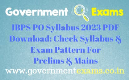 IBPS PO Exam Syllabus PDF