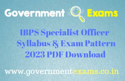 IBPS SO Syllabus 2023 PDF
