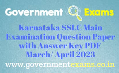 Karnataka SSLC Main Exam Answer Key 2023