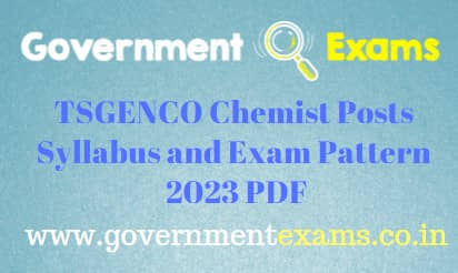 TSGENCO Chemist Syllabus 2023 PDF