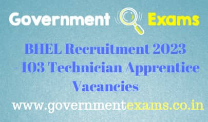 BHEL Technician Apprentice Recruitment 2023