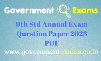 9th Question Paper 2023 PDF