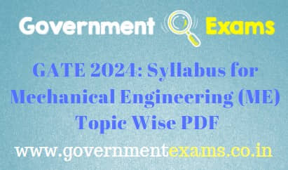 GATE Mechanical Engineering Syllabus 2024