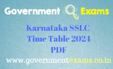 Karnataka SSLC Time Table 2024 PDF