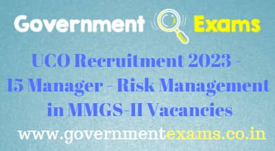 UCO Manager Recruitment 2023