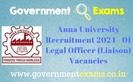 Anna Univ Legal Officer Recruitment 2024