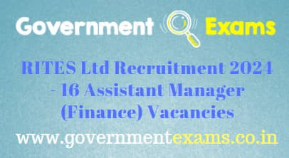 RITES Assistant Manager Finance Recruitment 2024