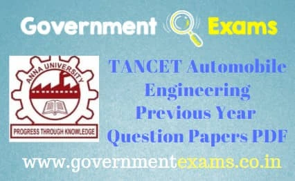 TANCET Automobile Engineering Question Papers