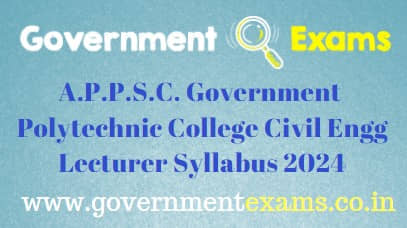 APPSC Civil Engg Lecturer Syllabus 2024