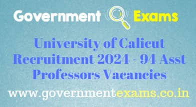 Calicut University Assistant Professors Recruitment 2024
