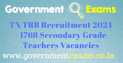 TN TRB Secondary Grade Teachers Recruitment 2024