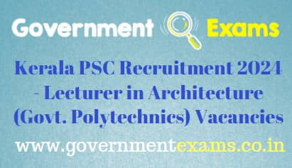 Kerala PSC Lecturer Architecture Recruitment 2024