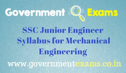 SSC JE Syllabus for Mechanical Engineering